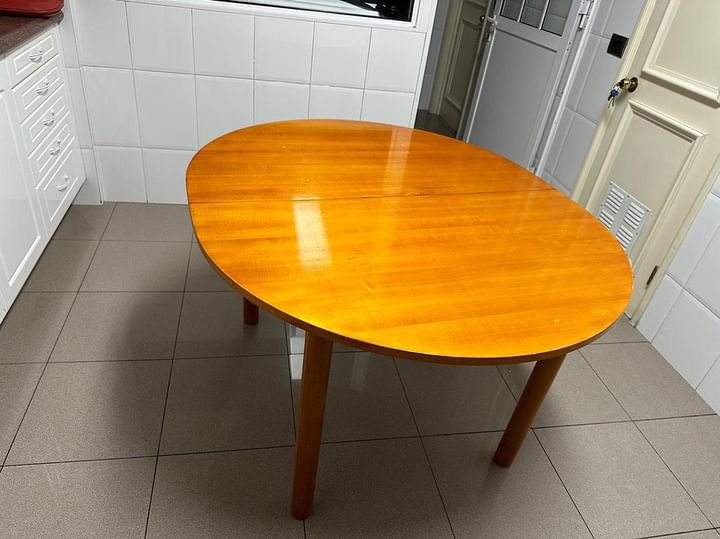 Mesa comedor ovalada madera extensible - Imagen 4
