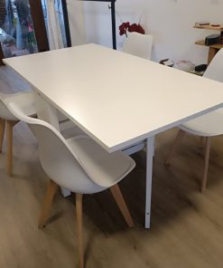 Juego 4 sillas Tulip acolchadas con mesa Abatible Ikea