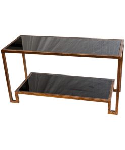 Mesa centro negra y metal