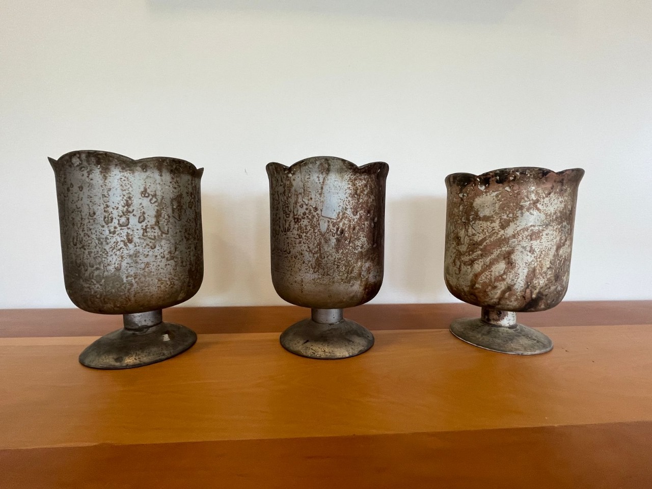 Set 3 jarrones decorativos envejecidos