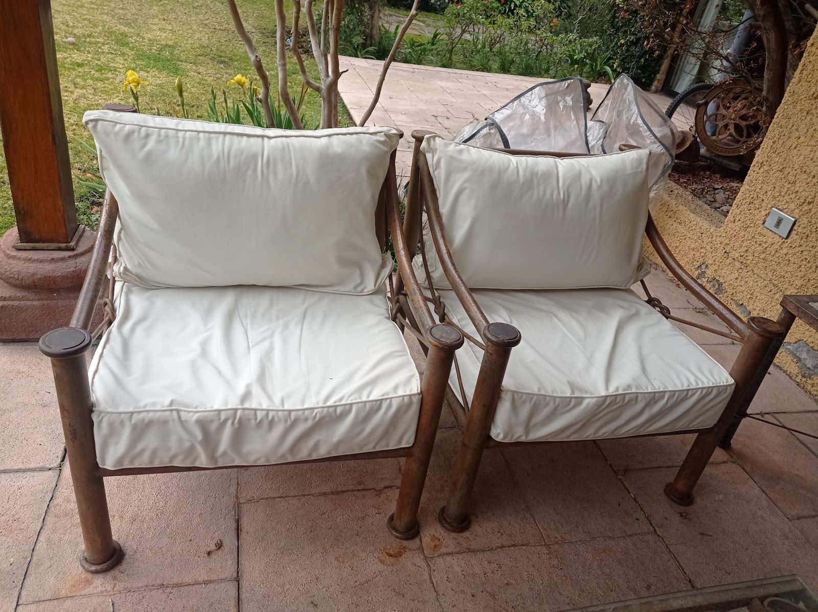 Juego de terraza de fierro 7 piezas - Imagen 3