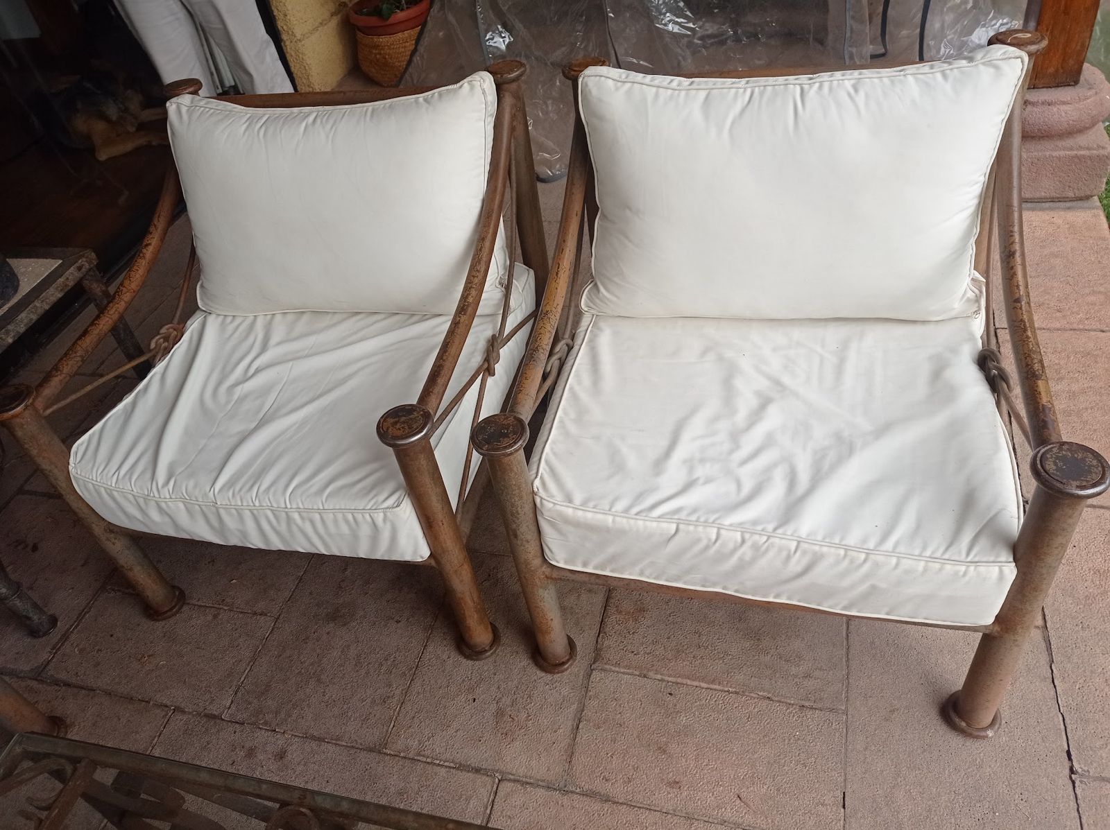 Juego de terraza de fierro 7 piezas - Imagen 5