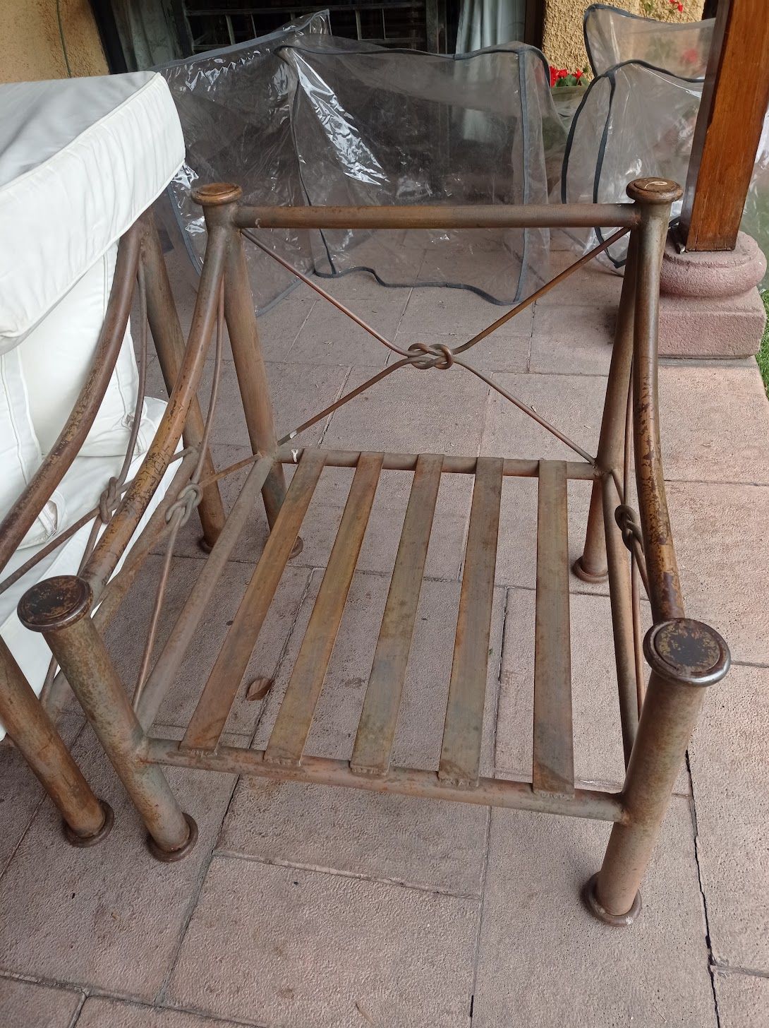 Juego de terraza de fierro 7 piezas - Imagen 6