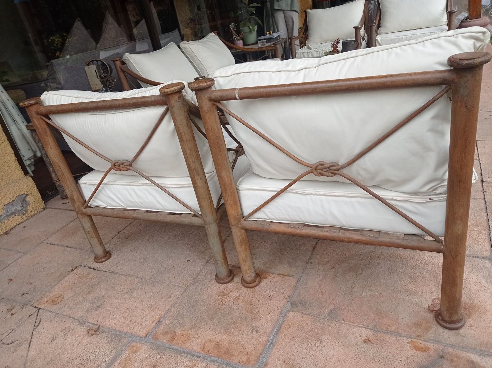 Juego de terraza de fierro 7 piezas - Imagen 9