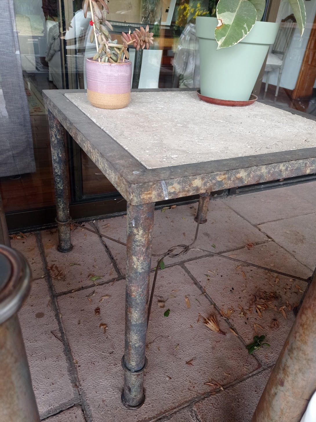 Juego de terraza de fierro 7 piezas - Imagen 11