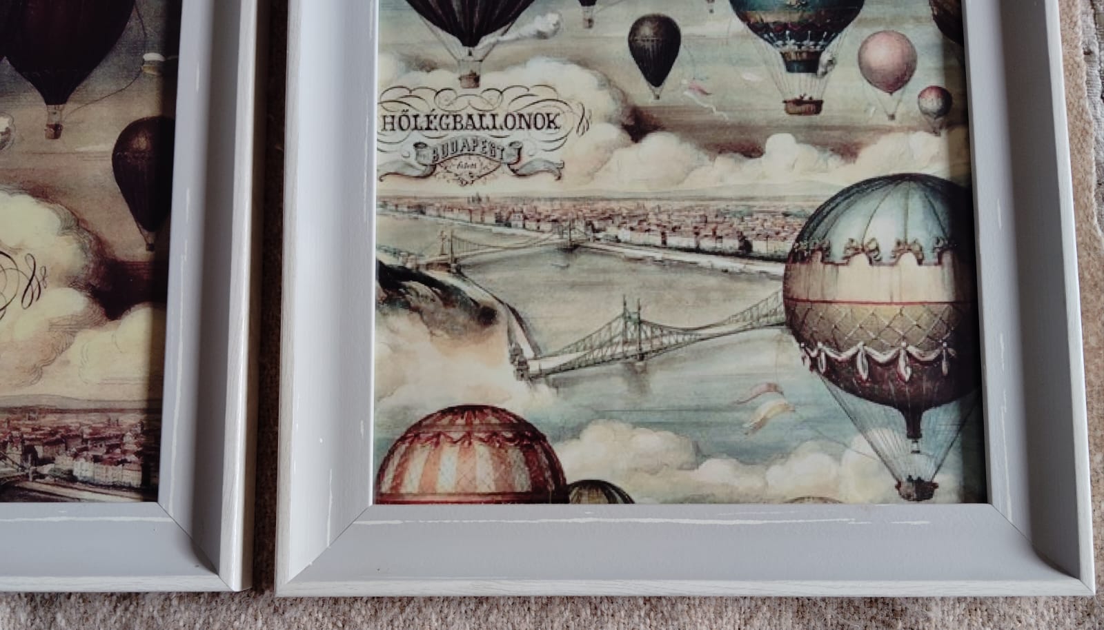 Par Láminas Vintage globos aerostáticos - Imagen 2