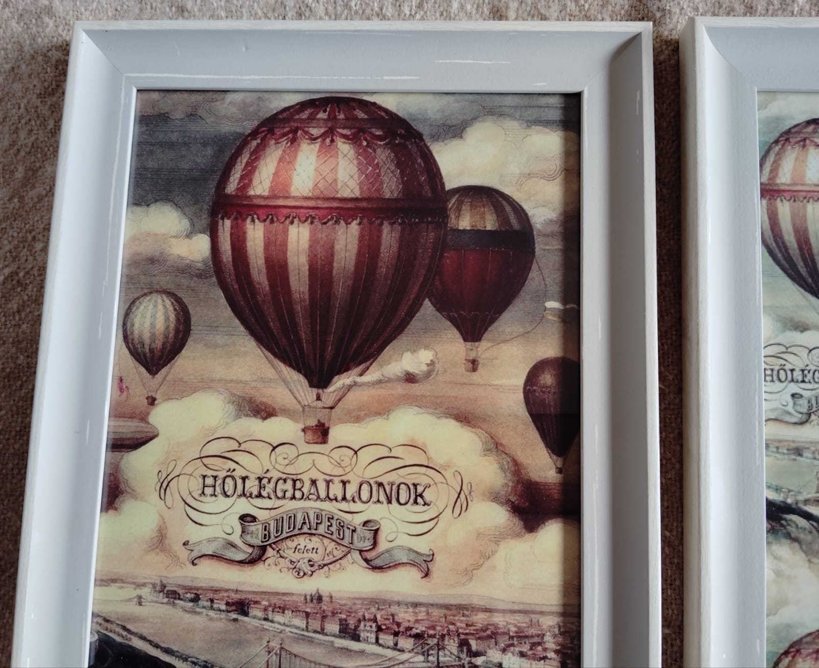 Par Láminas Vintage globos aerostáticos - Imagen 3