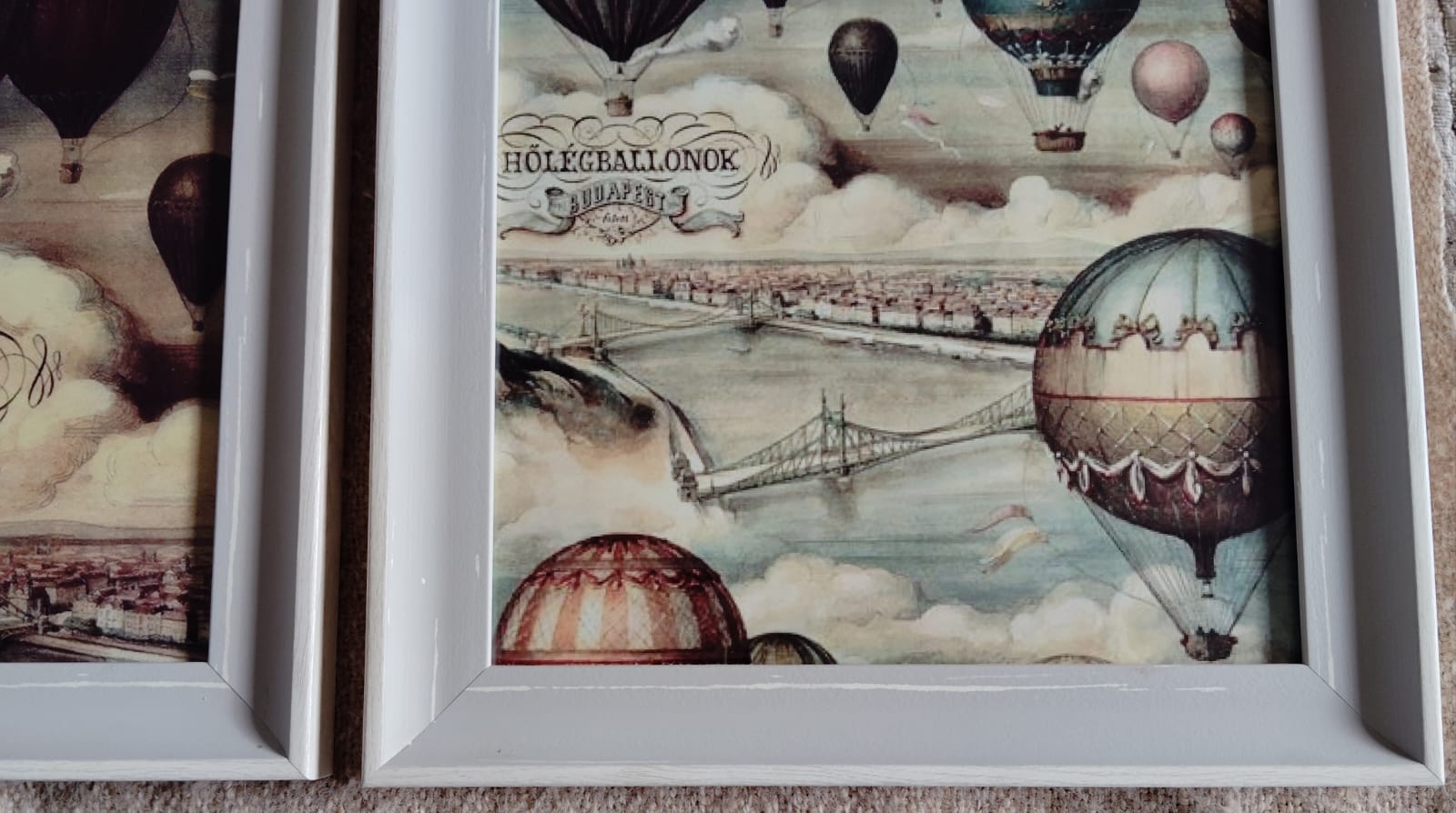 Par Láminas Vintage globos aerostáticos - Imagen 4