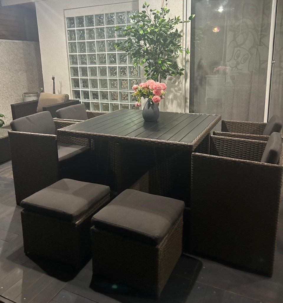 Juego comedor terraza rattan Fuy