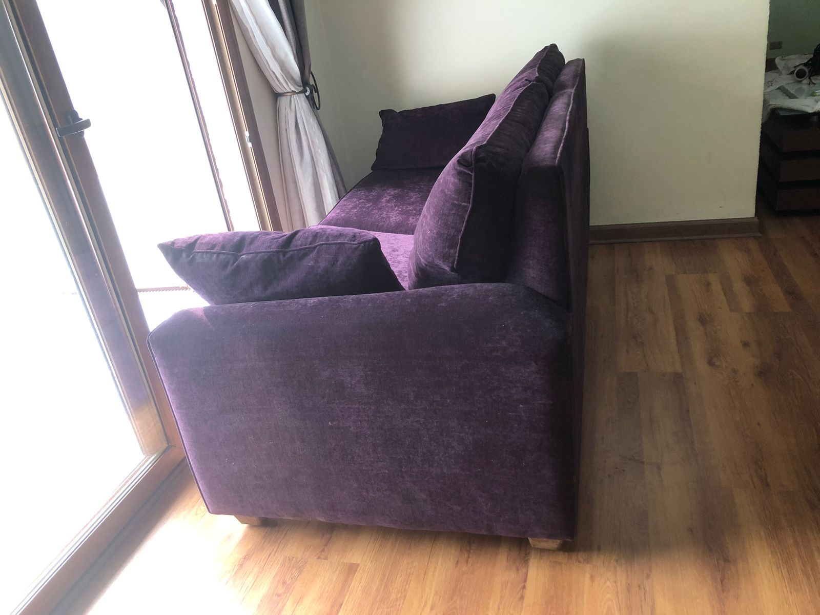 Sofá 3 cuerpos morado - Imagen 2