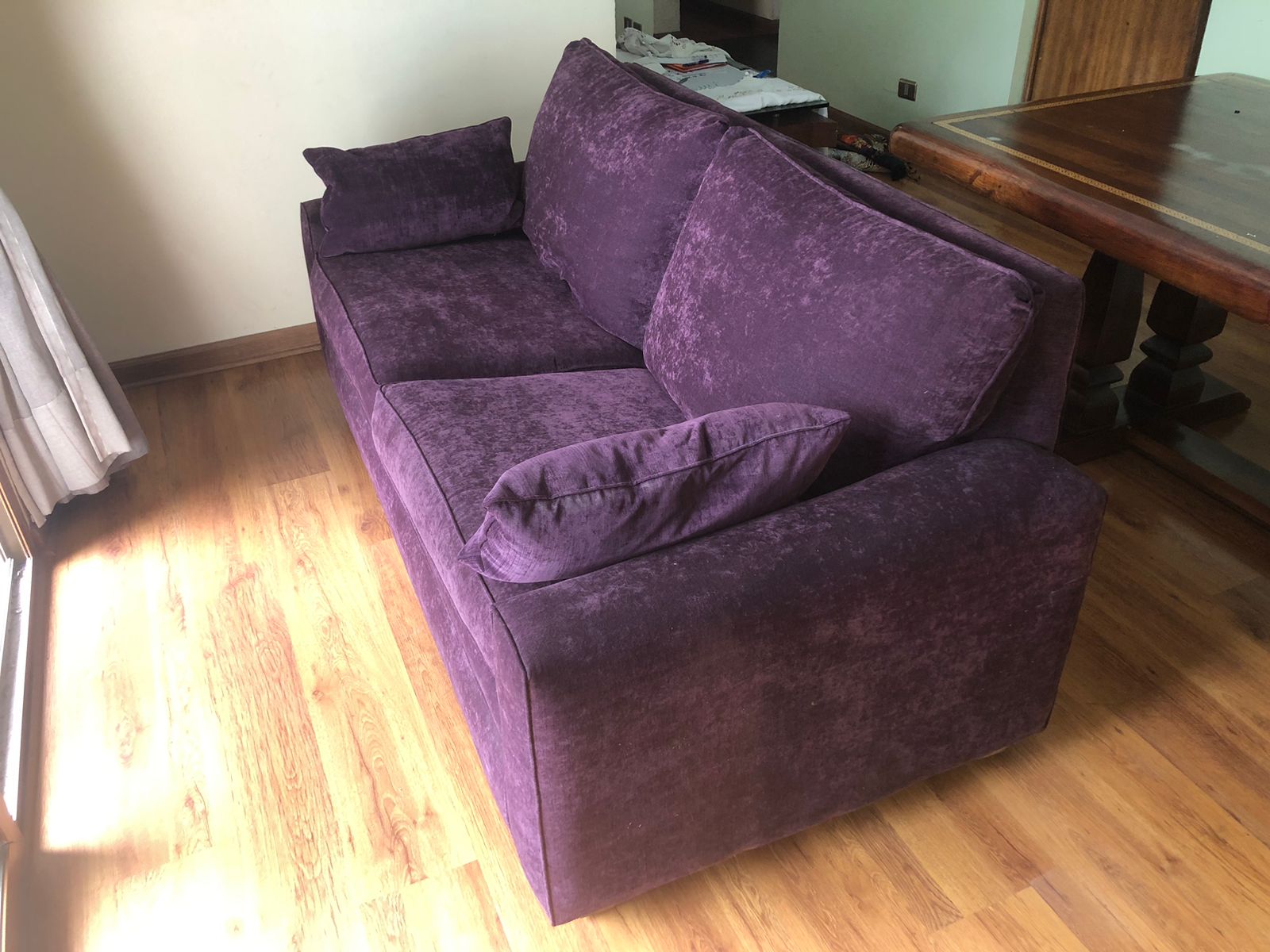 Sofá 3 cuerpos morado - Imagen 4