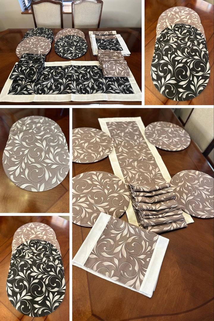 Set 8 individuales reversibles estampados