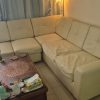 Sofá seccional modular ecocuero beige