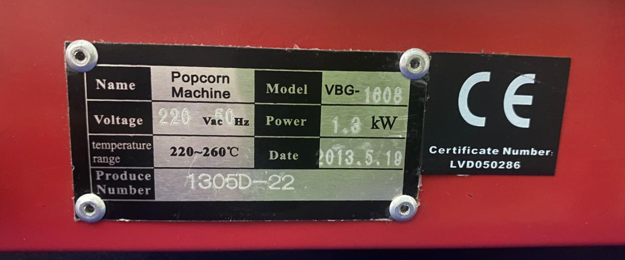 Máquina popcorn VBG - Imagen 4