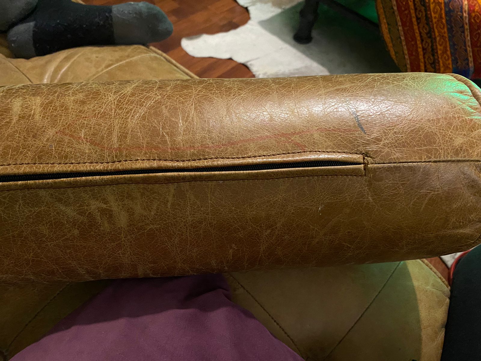 Sofá 3 cuerpos cuero - Imagen 2