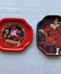 Par bandejas latón antiguas