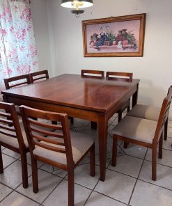 Juego comedor cuadrado con 8 sillas