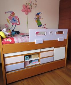 Cama nido alta 1.5 plaza con colchones