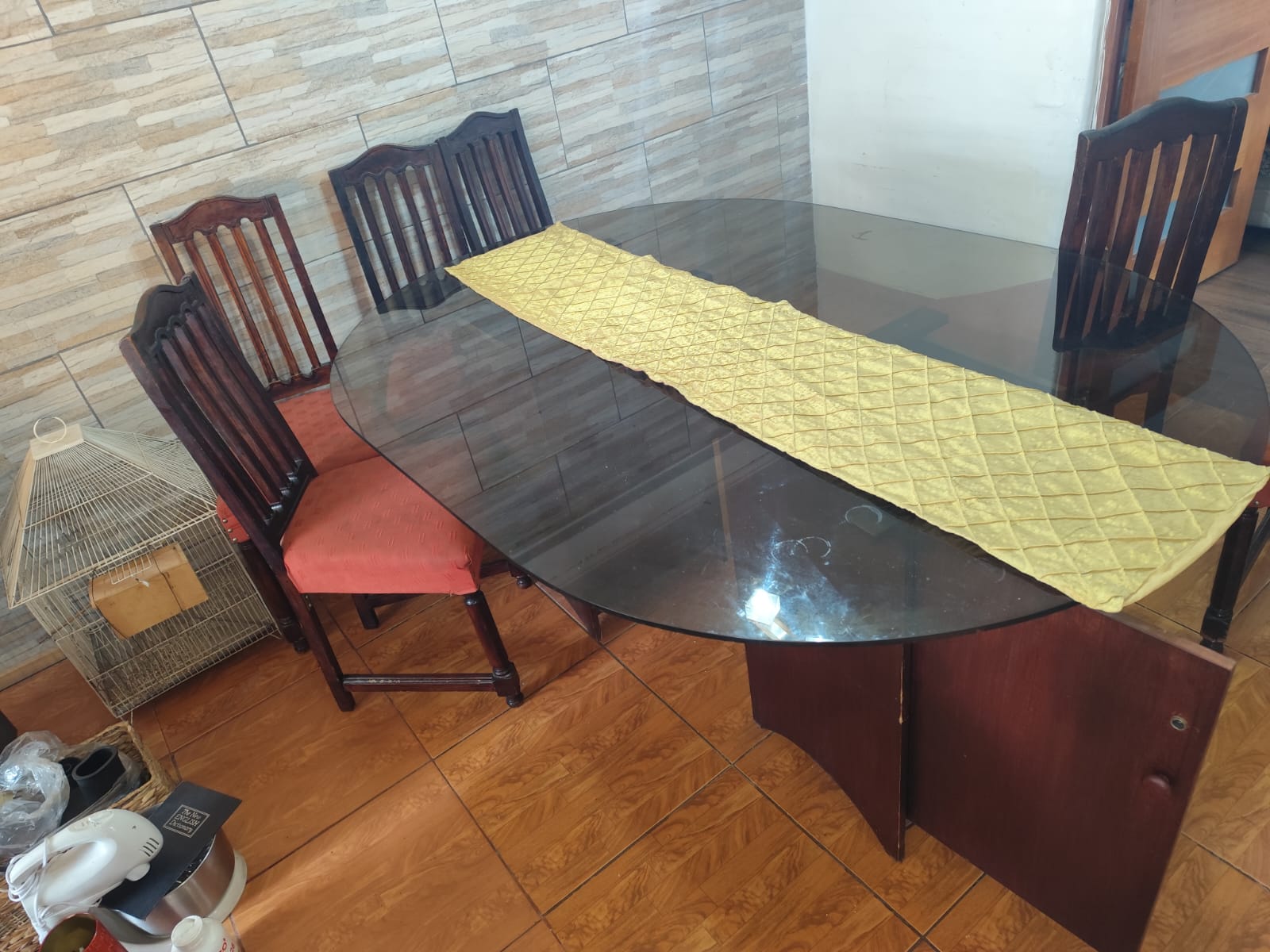 Juego comedor vidrio y 6 sillas - Imagen 7