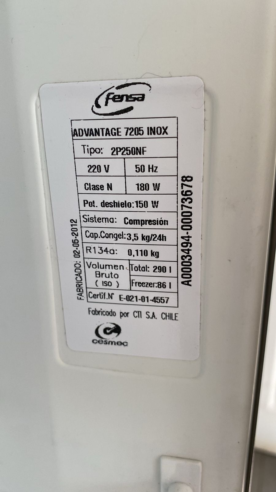 Refrigerador Fensa no Frost 290 Litros - Imagen 3