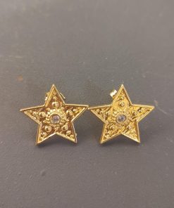 Aros baño oro con circón