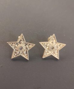 Aros baño plata estrella circón