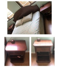Respaldo super King y par de veladores de madera