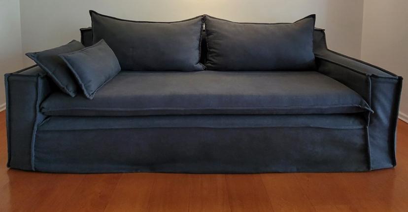 Sofá 3 cuerpos velvet gris marengo