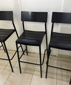 Set 3 taburetes/silla bar vera negro Amoblé
