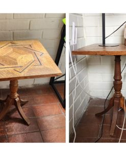 Par mesitas laterales con marquetería