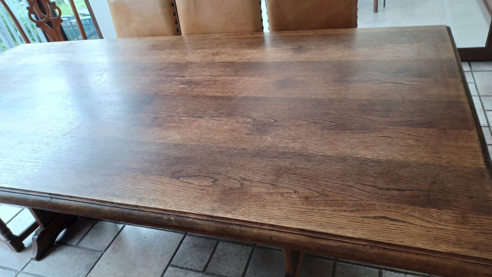 Juego de comedor madera 6 sillas y 2 sitiales - Imagen 3