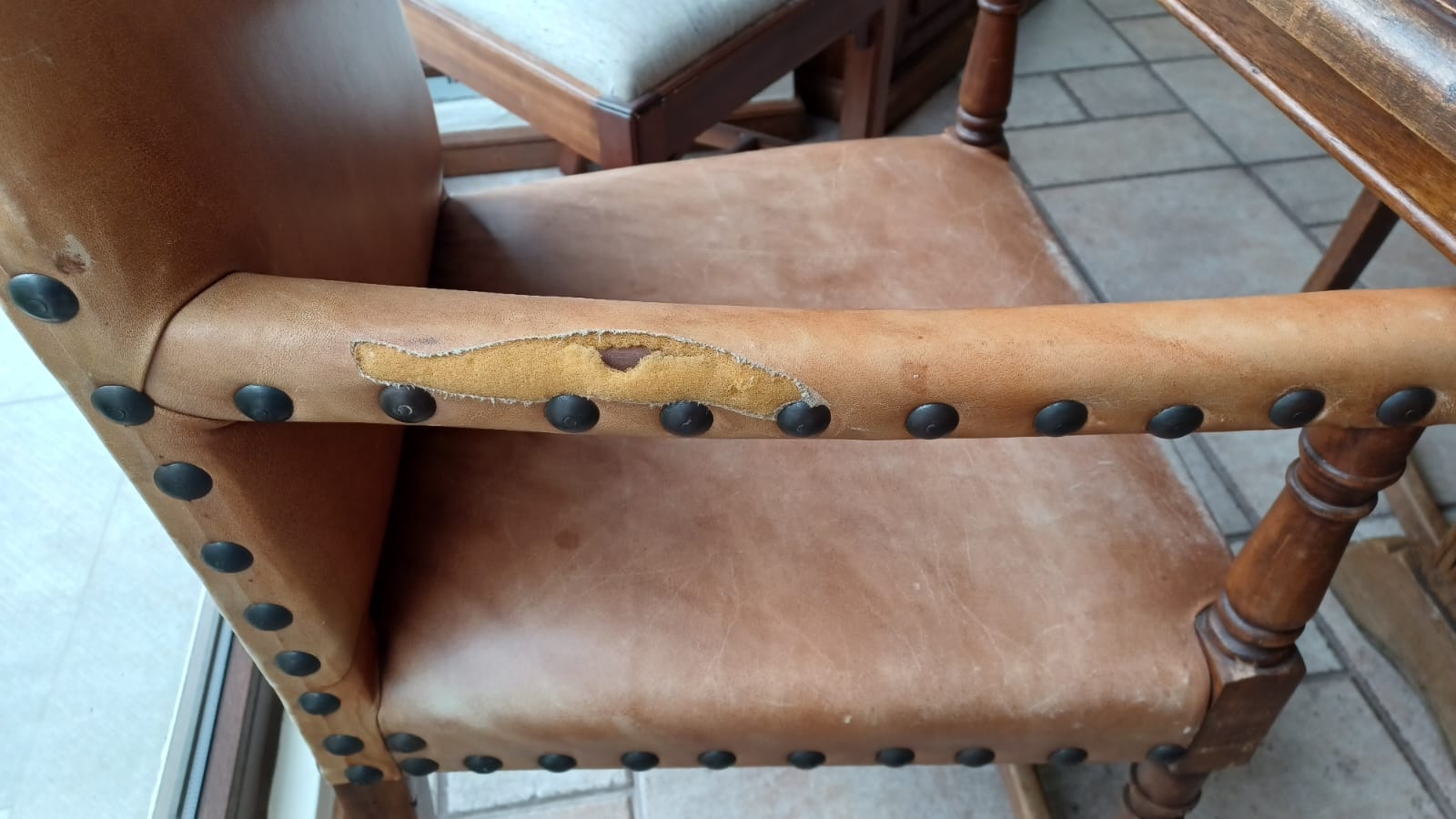 Juego de comedor madera 6 sillas y 2 sitiales - Imagen 5