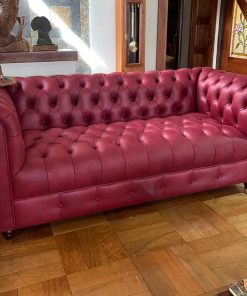 Sofá 3 cuerpos rojo Chesterfield Stanhope