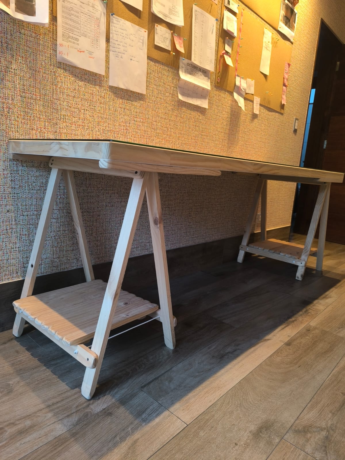 Escritorio/mesón de trabajo vidrio y madera - Imagen 5