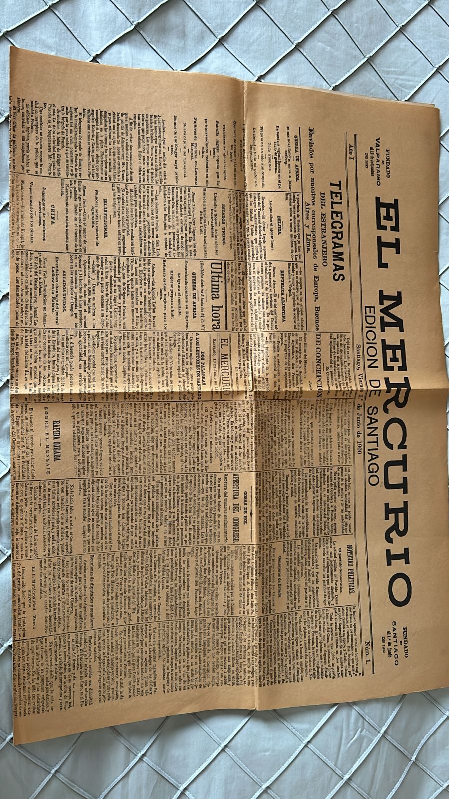 Lote de 10 diarios Mercurio de 1900 - Imagen 4