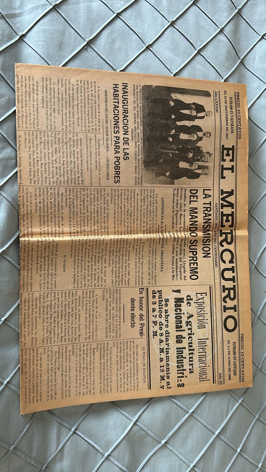 Lote de 10 diarios Mercurio de 1900 - Imagen 7
