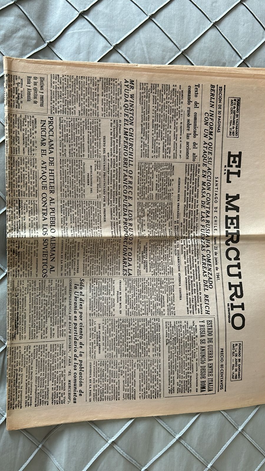 Lote de 10 diarios Mercurio de 1900 - Imagen 10