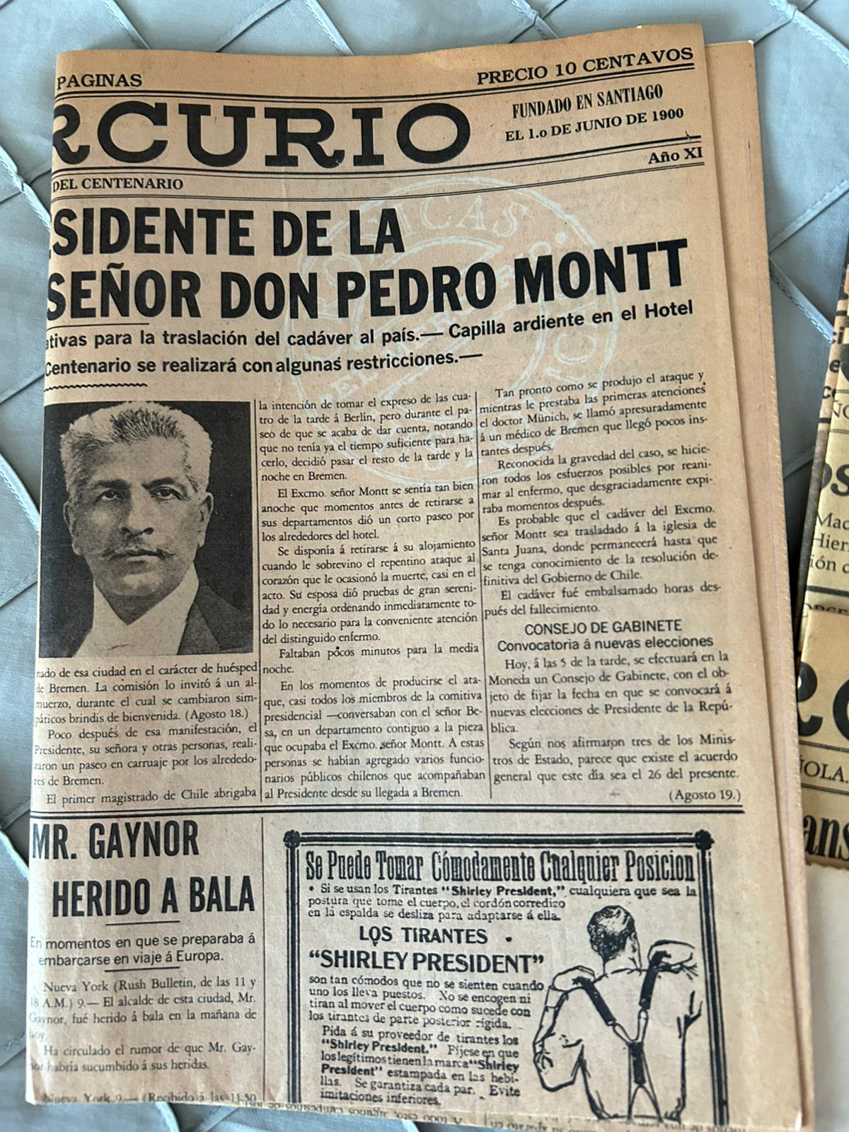 Lote de 10 diarios Mercurio de 1900 - Imagen 13