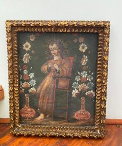 Cuadro niño angelical enmarcado