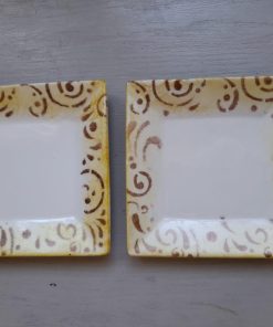 Par de platos borde amarillo