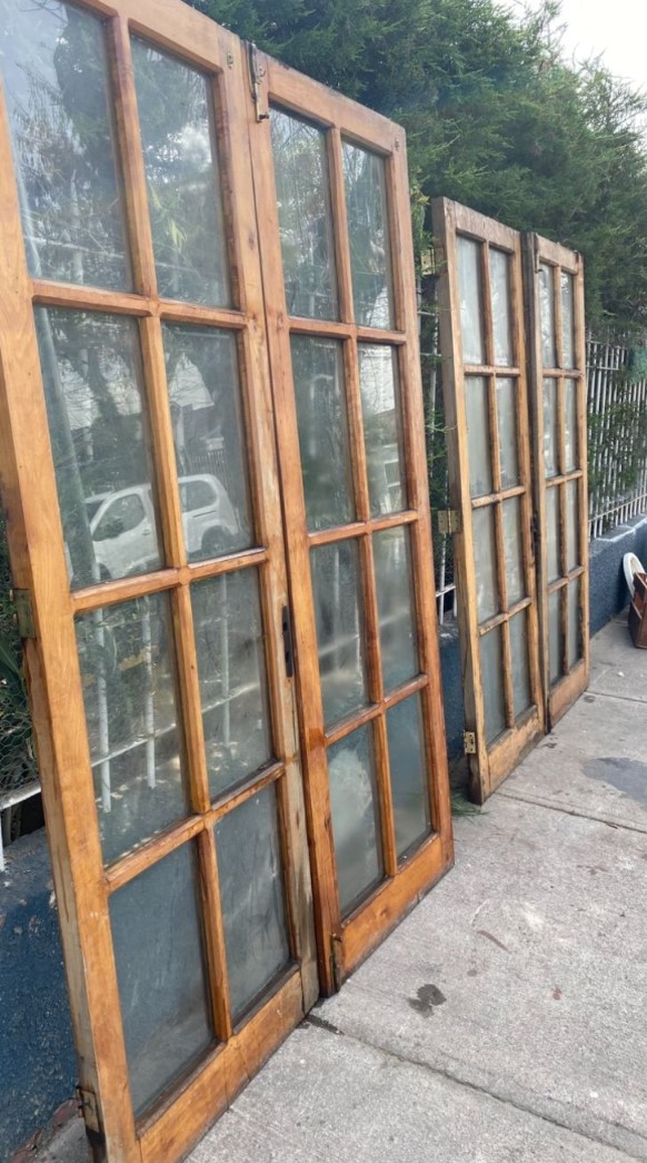 Set 2 ventanales madera con vidrio