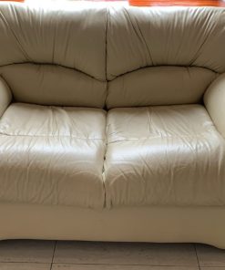 Sofá 2 cuerpos ecocuero beige