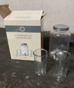 Set dispensador con 4 vasos Quality Design