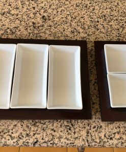 Set fuentes porcelana y madera S&P