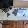 Escritorio de vidrio mapa mundo