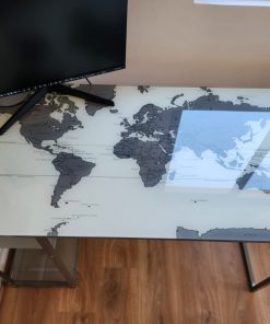 Escritorio de vidrio mapa mundo