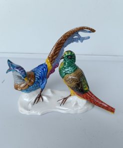 Figura 2 aves azul y verde porcelana Bavaria