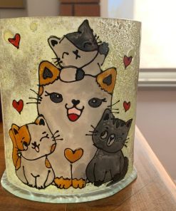 Porta velas Vitrofusión gatos
