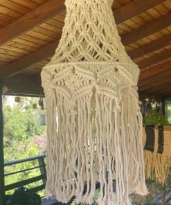 Lámpara de techo macramé