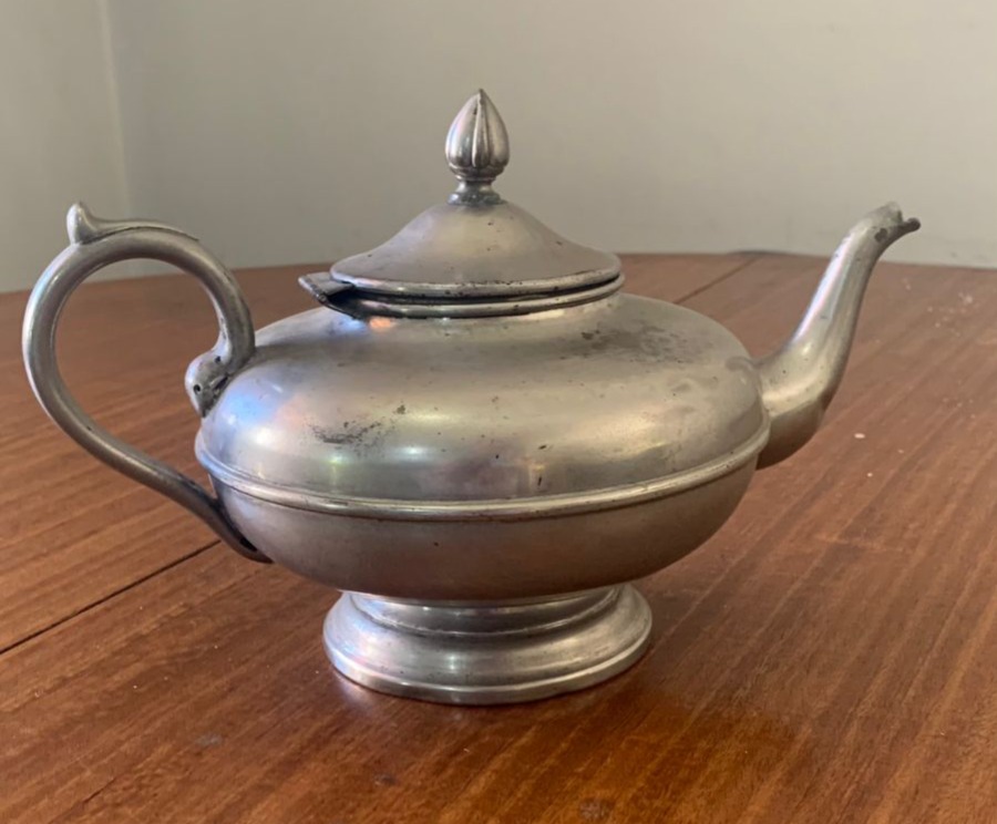 Tetera Plaque antigua con soporte - Imagen 3